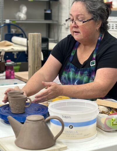 Karen Dubois demonstrating teaching in TC classroom