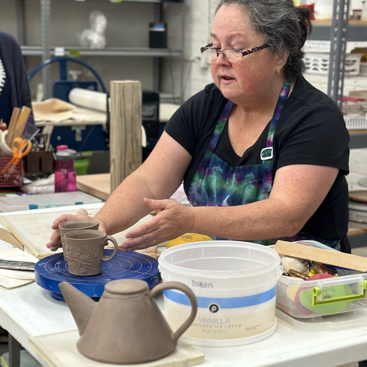 Karen Dubois demonstrating teaching in TC classroom