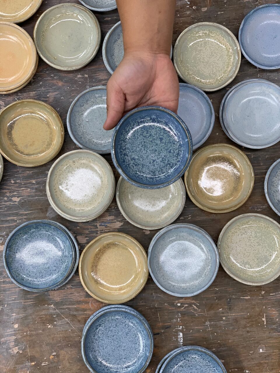 Katie Meili Messersmith ring dishes, abundance, finished pots, birdseye view, our stock image 3